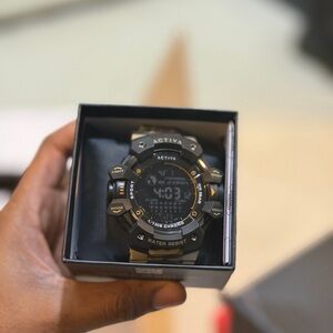 Activa X INVICTA Black and Gold Digital Watch